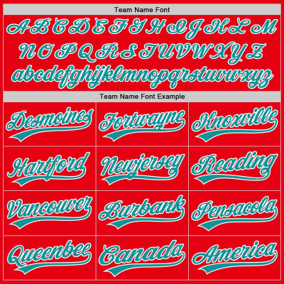 Custom Fire Red Teal-White Authentic Baseball Jersey
