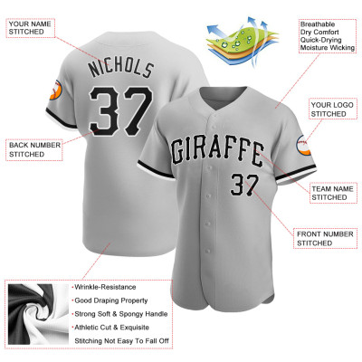 Custom Gray Royal-Orange Authentic Baseball Jersey