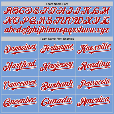 Custom Powder Blue White Pinstripe Red Authentic Baseball Jersey