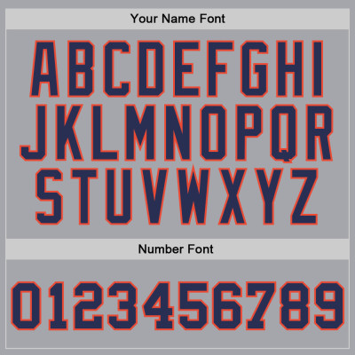 Custom Gray Navy-Orange Authentic Throwback Basketball Jersey
