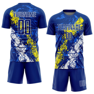 Custom Royal Pink-White Dripping Splatter Art Sublimation Soccer Uniform Jersey