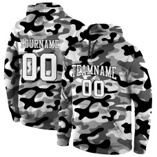 Custom Stitched Camo White-Black 3D Sports Pullover Sweatshirt Salute To Service Hoodie