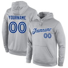 Custom Stitched Gray Royal-White Sports Pullover Sweatshirt Hoodie