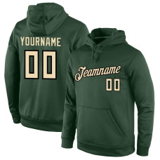 Custom Stitched Green Cream-Black Sports Pullover Sweatshirt Hoodie