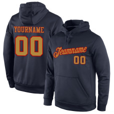 Custom Stitched Navy Old Gold-Red Sports Pullover Sweatshirt Hoodie