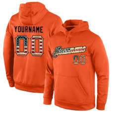 Custom Stitched Orange Vintage USA Flag-Cream Sports Pullover Sweatshirt Hoodie