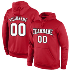 Custom Stitched Red White-Gray Sports Pullover Sweatshirt Hoodie