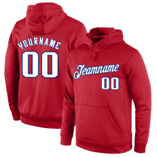 Custom Stitched Red White-Royal Sports Pullover Sweatshirt Hoodie