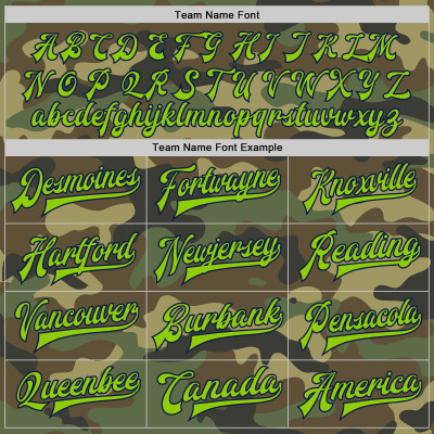 Custom Camo Neon Green-Navy Bomber Full-Snap Varsity Letterman Salute To Service Jacket
