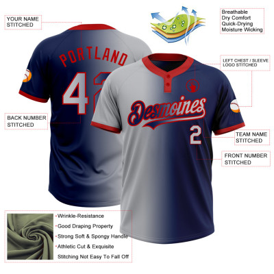 Custom Light Blue Black Pinstripe Gold Two-Button Unisex Softball Jersey