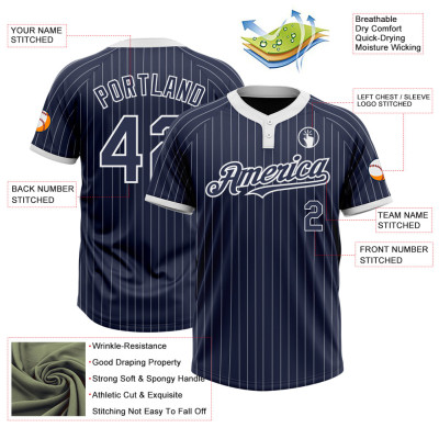 Custom Light Blue White-Orange Two-Button Unisex Softball Jersey