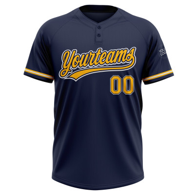 Custom Light Blue Royal-White Two-Button Unisex Softball Jersey