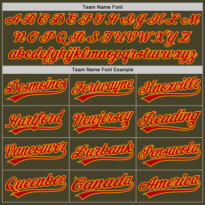 Custom Olive Red-Gold Salute To Service Two-Button Unisex Softball Jersey