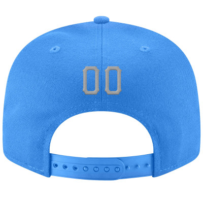 Custom Powder Blue Gray-White Stitched Adjustable Snapback Hat