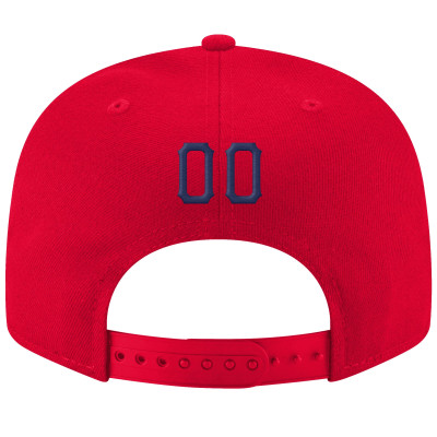 Custom Red Navy-White Stitched Adjustable Snapback Hat