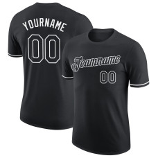 Custom Black White Performance T-Shirt