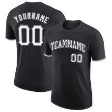 Custom Black White-Gray Performance T-Shirt