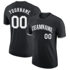 Custom Black White-Gray Performance T-Shirt