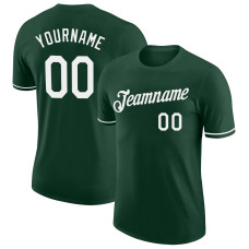 Custom Green White Performance T-Shirt