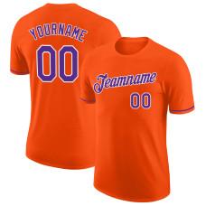 Custom Orange Purple-White Performance T-Shirt