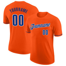 Custom Orange Royal-White Performance T-Shirt