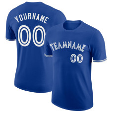 Custom Royal White Performance T-Shirt