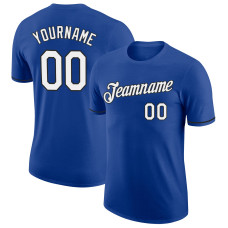 Custom Royal White-Black Performance T-Shirt
