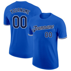 Custom Thunder Blue Navy-White Performance T-Shirt