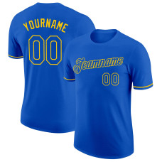 Custom Thunder Blue Yellow Performance T-Shirt