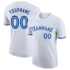 Custom White Royal-White Performance T-Shirt